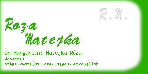 roza matejka business card