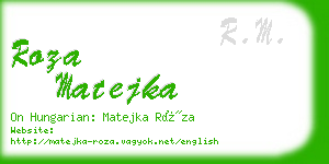 roza matejka business card